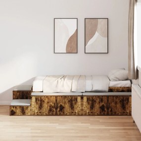 vidaXL Pat de depozitare Stejar afumat 75x190 cm