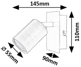 Spot de perete Rabalux 73071 GERHARD 1xGU10/15W/230V