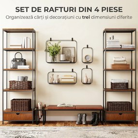 HOMCOM rafturi suspendate perete, rafturi decorative moderne | Aosom Romania