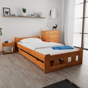 Pat inalt Naomi 120 x 200 cm, arin Saltele: Fara saltea, Somiera pat: Cu lamele drepte