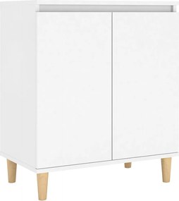 vidaXL Servantă cu picioare din lemn masiv, alb, 60x35x70 cm, PAL