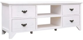 284122 vidaXL Comodă TV, alb antichizat, 115 x 30 x 40 cm, lemn