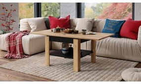 Măsuță de cafea pliabilă cu raft LIA stejar/negru