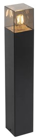 Lampă de exterior cu picior neagră 50 cm IP44 cu sticlă fumurie - Denmark