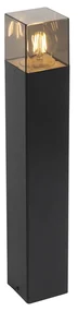 Lampă de exterior cu picior neagră 50 cm IP44 cu sticlă fumurie - Denmark