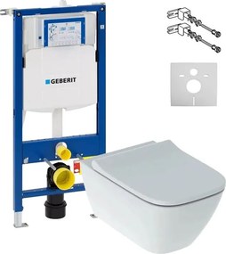 Set promo vas wc suspendat + capac slim softclose Geberit Smyle Square + rezervor incastrat Sigma cu sistem de fixare + garnitura fonoizolanta
