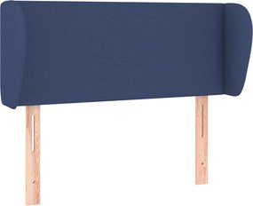 vidaXL Tăblie de pat cu aripioare, albastru, 83x23x78/88 cm textil