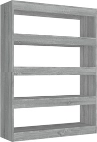 vidaXL Bibliotecă/Separator cameră, gri sonoma, 100x30x135 cm