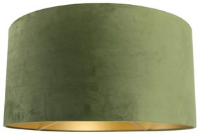Abajur din catifea verde 50/50/25 cu interior auriu