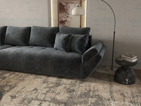 Colțar extensibil dumonde cu ladă de depozitare si sezut confortabil din spuma high-density, Berlin XL Euphoria Graphite 350x185 cm