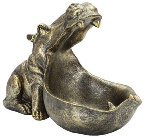 Suport pentru chei auriu antichizat din polirasina, 30x16x22 cm, Hippo Mauro Ferretti