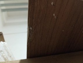 OFERTA Masa de sufragerie neagra cu blat decor stejar auriu craft MADO 120x80 II. calitate