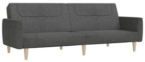 337404 vidaXL Canapea extensibilă cu 2 locuri, gri închis, textil