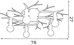 Plafonieră GARNISH 5xE27/15W/230V alb/patină