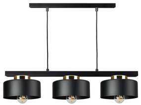Lustră pe cablu IGNIA, 3xE27/60W/230V, negru/auriu