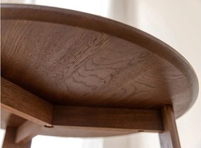 Măsuță lemn masiv nuc rotundă Monte finisaj Ø71×34 cm