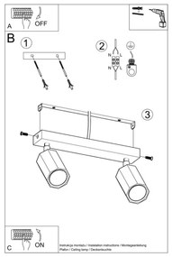 Spot ZEKE 2xGU10/40W/230V stejar Sollux SL.1029