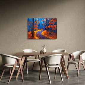 Tablou pe sticlă - Pădurea toamna (70x50 cm)