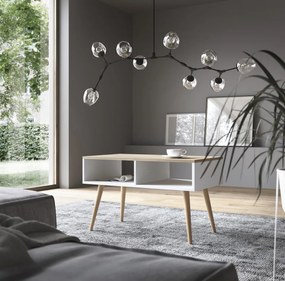 Măsuță de cafea, 90x50 cm, Sana, ADRK Furniture (Culoare: Alb / Sonoma)