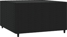 vidaXL Masă de cafea pătrată de grădină, negru, 50x50x30 cm, poliratan