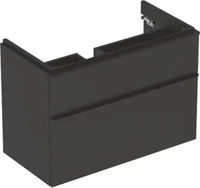 Dulap baza pentru lavoar suspendat Geberit Smyle Square lava gri inchis 2 sertare 89 cm
