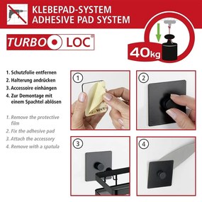 Perie de toaletă din plastic autoadezivă neagră Carpino - Wenko
