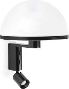 Aplica de perete neagra cu reader LED DOME