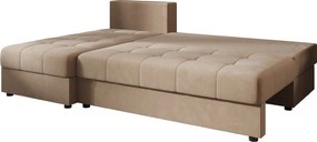 Coltar extensibil de colt VENORIA SLIM, bej, reversibil, 200x143 cm + 2 perne GRATUIT