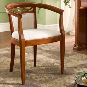 Scaun lemn masiv nuc Bologna -Crem, 55 × 52 × 74 cm