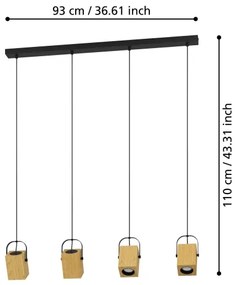 Lustră LED pe cablu AYLES 4xGU10/3W/230V Eglo 43748