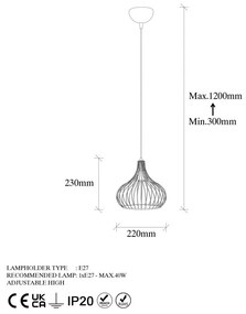 Lustra TELDAMLA-11905 Negru/Antic