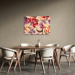 Tablou pe sticlă - Flori de epocă (70x50 cm)