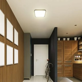 LED Plafonieră baie 48W 230V IP44 6500K 42x42 cm negru