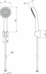 Avis para/dispersor de dus cu suport si furtun finisaj negru NGV_N41K