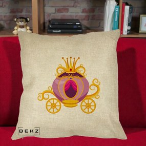 Perna Decorativa Trasura Regala Aurie, 40x40 cm, Crem, Husa Detasabila, Perna Inclusa, BEKZ®