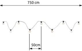 Instalație LED decorativă de exterior Globo 34090N ALMAGA 10xLED/0,27W/230V 7,5 m IP44