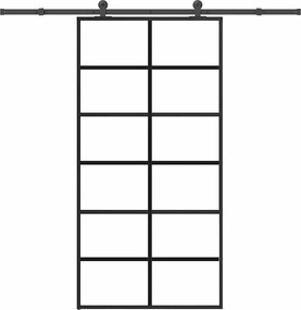 vidaXL Ușă glisantă cu set feronerie 102x205 cm ESG sticlă și aluminiu