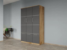 Set mobila dormitor 4 piese Gri/Stejar Adapto C02