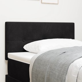 vidaXL Tăblie cap cu lumini cu bandă LED Ajustabil Negru 90 cm Catifea