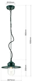 Pendul de exterior stil vintage IP44 EDWARD verde