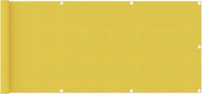 vidaXL Paravan pentru balcon, galben, 75 x 400 cm, HDPE