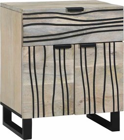 vidaXL Dulap de noapte cu sertar Alb și negru 50 x 33 x 60 cm