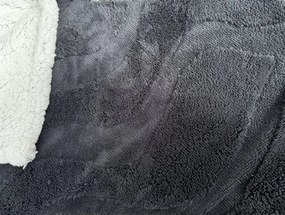 Patura de lux din microplus NESTIVE gri inchis, imitatie de miel Dimensiuni: 150 x 200 cm