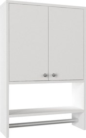 Dulap baie VIRA, alb, PAL melaminat, cu 2 usi, 59x20x90 cm