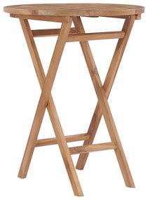 vidaXL Masă de grădină pliabilă, 60 cm, lemn masiv de tec