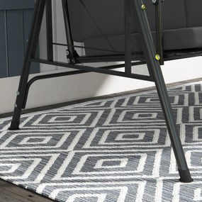 Outsunny Balansoar de grădină 3 locuri, confort sporit, acoperiș reglabil, 2 tăvi laterale, perne, oțel/poliester | Aosom Romania