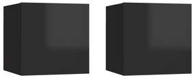 3079728 vidaXL Noptiere, 2 buc., negru extralucios, 30,5x30x30 cm, PAL