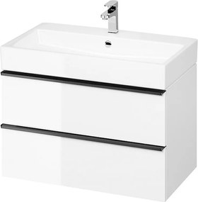 Dulap baza suspendat alb pentru lavoar incastrabil Cersanit Virgo 80 cm