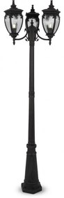Stalp de exterior cu 3 brate protectie IP44, Fleur H-239cm, bronz antic