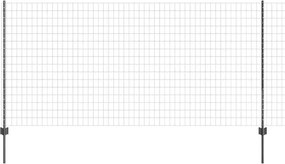 vidaXL Gard cu Stâlp Gri 1,2 x 10 m Oțel și PVC